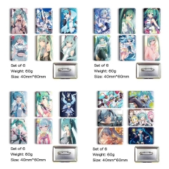 (6PCS/SET) 4 Styles Hatsune Miku Cartoon Anime Tinplate Badge Pin Brooch