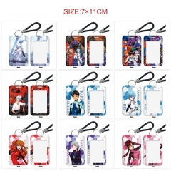 9 Styles EVA/Neon Genesis Evangelion Cartoon Pattern Anime Card Holder Bag Keychain