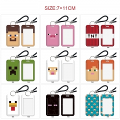 14 Styles Minecraft Cartoon Pattern Anime Card Holder Bag Keychain