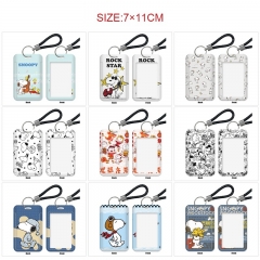 14 Styles Snoopy Cartoon Pattern Anime Card Holder Bag Keychain