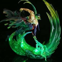 24CM (With Light)GK One Piece Roronoa Zoro PVC Anime Figure Toy