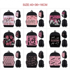 10 Styles Black Pink Cartoon Pattern Anime Backpack Bag