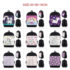 14 Styles Unicorn Cartoon Pattern Anime Backpack Bag