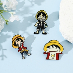 3 Styles One Piece Cartoon Anime Alloy Pin Brooch