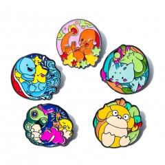 5 Styles Pokemon Cartoon Anime Alloy Pin Brooch