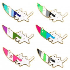 6 Styles Animal Cat Cartoon Anime Alloy Pin Brooch