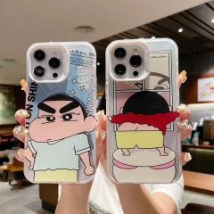 2 Styles Crayon Shin-chan Cartoon Anime Phone Case Shell For Iphone