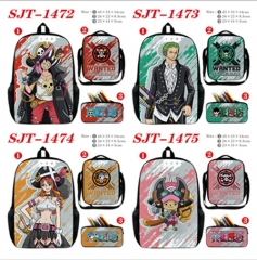 9 Styles One Piece Cartoon Cosplay Anime Backpack Bag+Lunch Bag+Pencil Bag Set