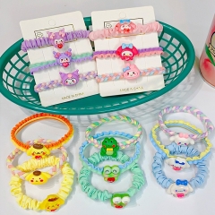 5 Styles Sanrio Kuromi Cinnamoroll My Melody Cartoon Anime Hair Ring Head Rope