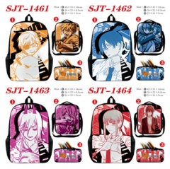 4 Styles Chainsaw Man Cartoon Cosplay Anime Backpack Bag+Lunch Bag+Pencil Bag Set