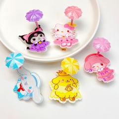 5 Styles Sanrio Kuromi Cinnamoroll My Melody Cartoon Anime Hair Clip