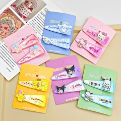 6 Styles Sanrio Kuromi Cinnamoroll My Melody Cartoon Acrylic Anime Hair Clip