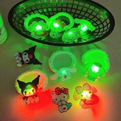 (with Light)10 Styles Sanrio Kuromi Cinnamoroll My Melody Cartoon Anime Hair Ring Head Rope