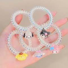 5 Styles Sanrio Kuromi Cinnamoroll My Melody Cartoon Anime Hair Ring Head Rope