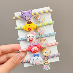 10 Styles Sanrio Kuromi Cinnamoroll My Melody Cartoon Anime Hair Ring Head Rope