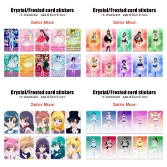 5 Styles Pretty Soldier Sailor Moon Cartoon Frosted Anime ID Card Sticker