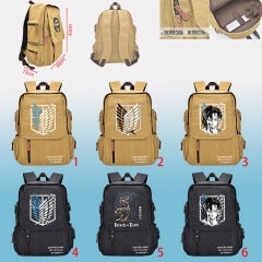 6 Styles Attack on Titan/Shingeki No Kyojin Cartoon Canvas School Bag for Student Anime Backpack Bag