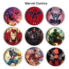 20 Styles Marvel Comics Cartoon Anime Tinplate Badge Pin Brooch