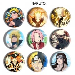 18 Styles Naruto Cartoon Anime Tinplate Badge Pin Brooch