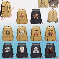 10 Styles One Piece Cartoon Canvas School Bag for Student Anime Backpack Bag