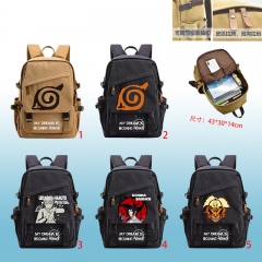 5 Styles Naruto Cartoon Canvas School Bag for Student Anime Backpack