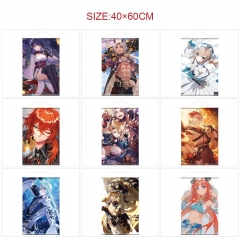 40x60cm 14 Styles Genshin Impact Cartoon Wall Scrolls Anime Wallscrolls