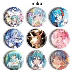 13 Styles Hatsune Miku Cartoon Anime Tinplate Badge Pin Brooch