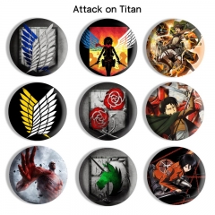 10 Styles Attack on Titan/Shingeki No Kyojin Cartoon Anime Tinplate Badge Pin Brooch