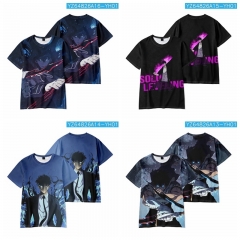 8 Styles Solo Leveling Cosplay 3D Print Short Sleeve Anime T-shirt