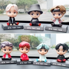 7 Styles 11CM K-POP BTS Bulletproof Boy Scouts Sharking Head Anime PVC Figure Toy Doll