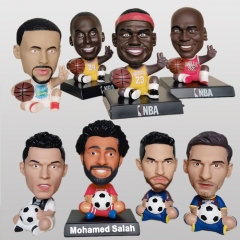 25 Styles 11CM NBA Football Basketball Star Kobe Bryant Lionel Messi Sharking Head Anime PVC Figure Toy Doll