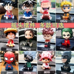 40 Styles 11CM Naruto/Dragon Ball/Marvel/One Piece/Star War Sharking Head Anime PVC Figure Toy Doll