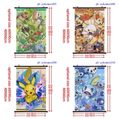2 Sizes 5 Styles Pokemon Cartoon Wall Scrolls Anime Wallscrolls