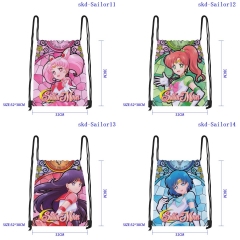 32X38CM 6 Styles Pretty Soldier Sailor Moon Cartoon Anime Drawstring Bag