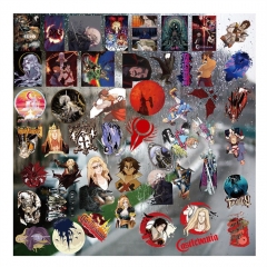 9 Styles Castlevania Cartoon Pattern Decorative Collectible Waterproof Anime UV Transfer 3D Stickers