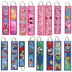 8 Styles Super Mario Bro/Kirby Woven Label Anime Lanyard Keychain