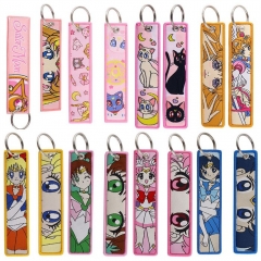 13 Styles Pretty Soldier Sailor Moon Woven Label Anime Lanyard Keychain