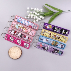 14 Styles Sanrio Woven Label Anime Lanyard Keychain