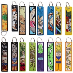 21 Styles Dragon Ball Z Woven Label Anime Lanyard Keychain