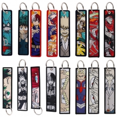 12 Styles Boku no Hero Academia/My Hero Academia Woven Label Anime Lanyard Keychain