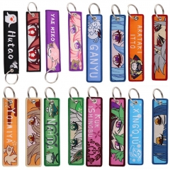 33 Styles Genshin Impact Woven Label Anime Lanyard Keychain