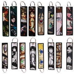 7 Styles Attack on Titan/Shingeki No Kyojin Woven Label Anime Lanyard Keychain