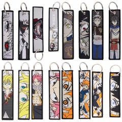 12 Styles Haikyuu/Black Clover/Fairy Tail Woven Label Anime Lanyard Keychain