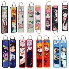 11 Styles EVA/Neon Genesis Evangelion/SPY×FAMILY Woven Label Anime Lanyard Keychain