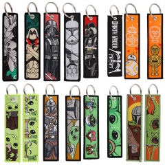 13 Styles Star War Woven Label Anime Lanyard Keychain