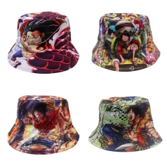 4 Styles One Piece Cartoon Anime Bucket Hat Cap