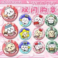 15 Styles 75mm Chiikawa Cartoon Anime Tinplate Pin Brooch