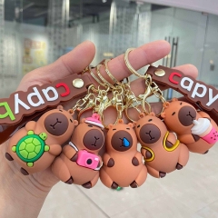 6 Styles Karbala Capybara Cartoon PVC Anime Figure Keychain