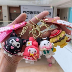 6 Styles Sanrio Kuromi Cinnamoroll My Melody Cartoon PVC Anime Figure Keychain