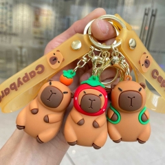 3 Styles Capybara Cartoon PVC Anime Figure Keychain